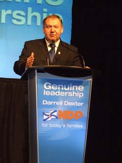 Dexter at an NDP meeting in Halifax, 2009