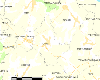 Poziția localității Laires