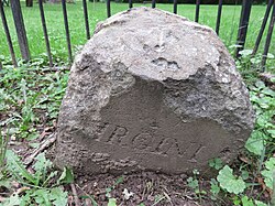 The Benjamin Banneker: SW-9 Intermediate Boundary Stone, located at the border of Arlington and Falls Church, was one of many stones placed as a part of the in 1791 survey