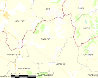 Poziția localității Gimbrède