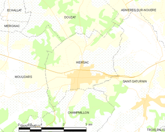 Poziția localității Hiersac