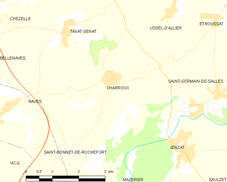 Poziția localității Charroux