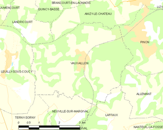 Poziția localității Vauxaillon