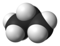 Spacefill model of propane