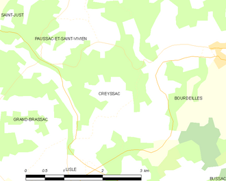 Poziția localității Creyssac