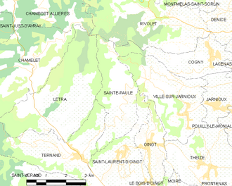 Poziția localității Sainte-Paule