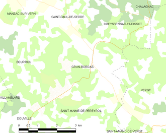 Poziția localității Grun-Bordas