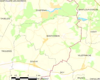 Poziția localității Montcorbon