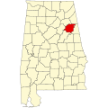 Läge i delstaten Alabama.
