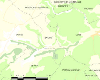 Poziția localității Barjon