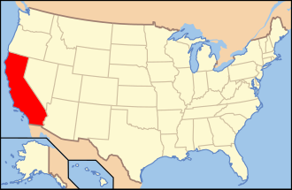 Kaliforniens läge i USA