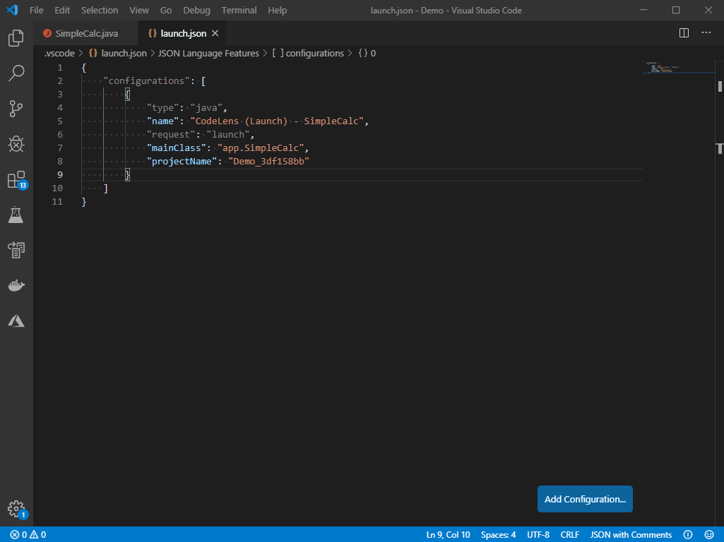 launchConfig