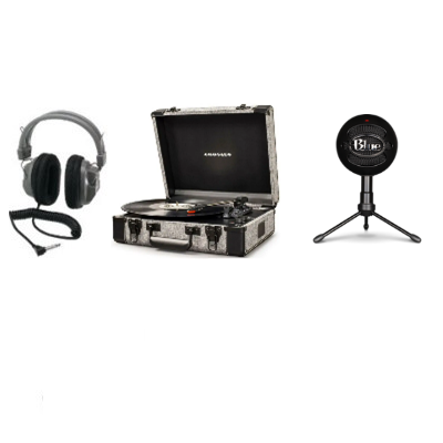 Stock image of three pieces of audio equipment.