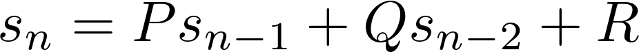 Second Order Recurrence Relation