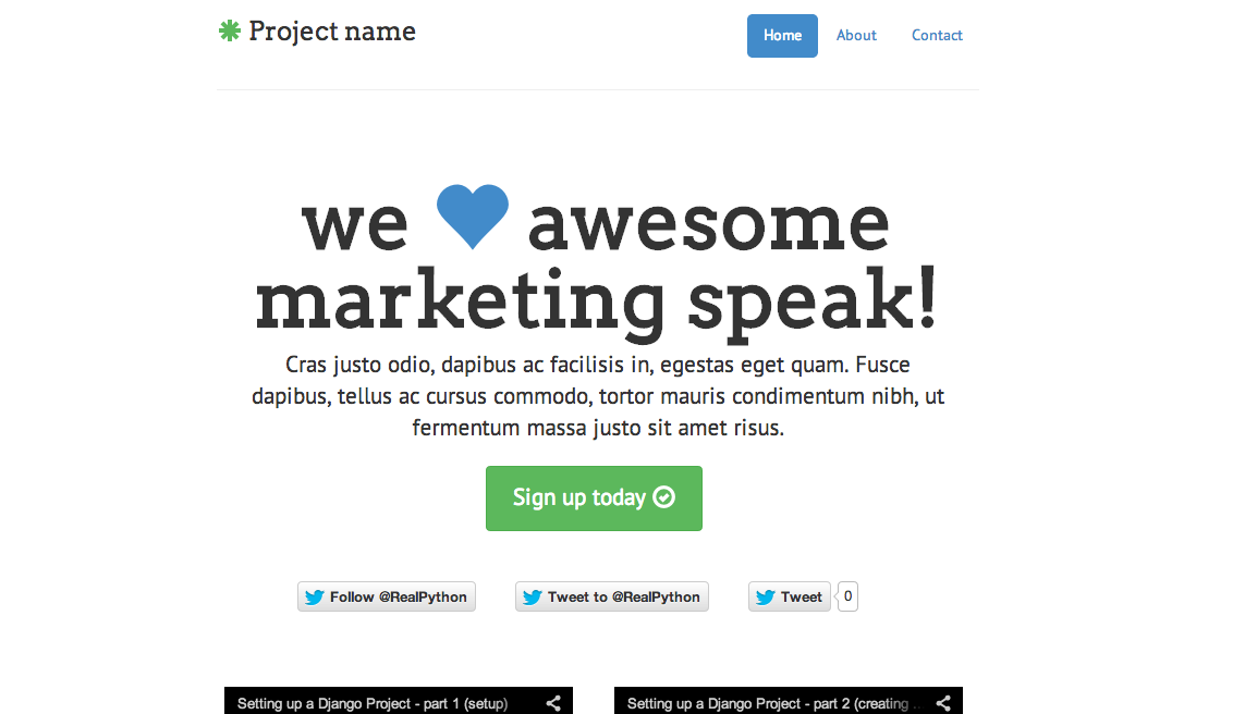 Bootstrap 3 Marketing Narrow Example (updated version)