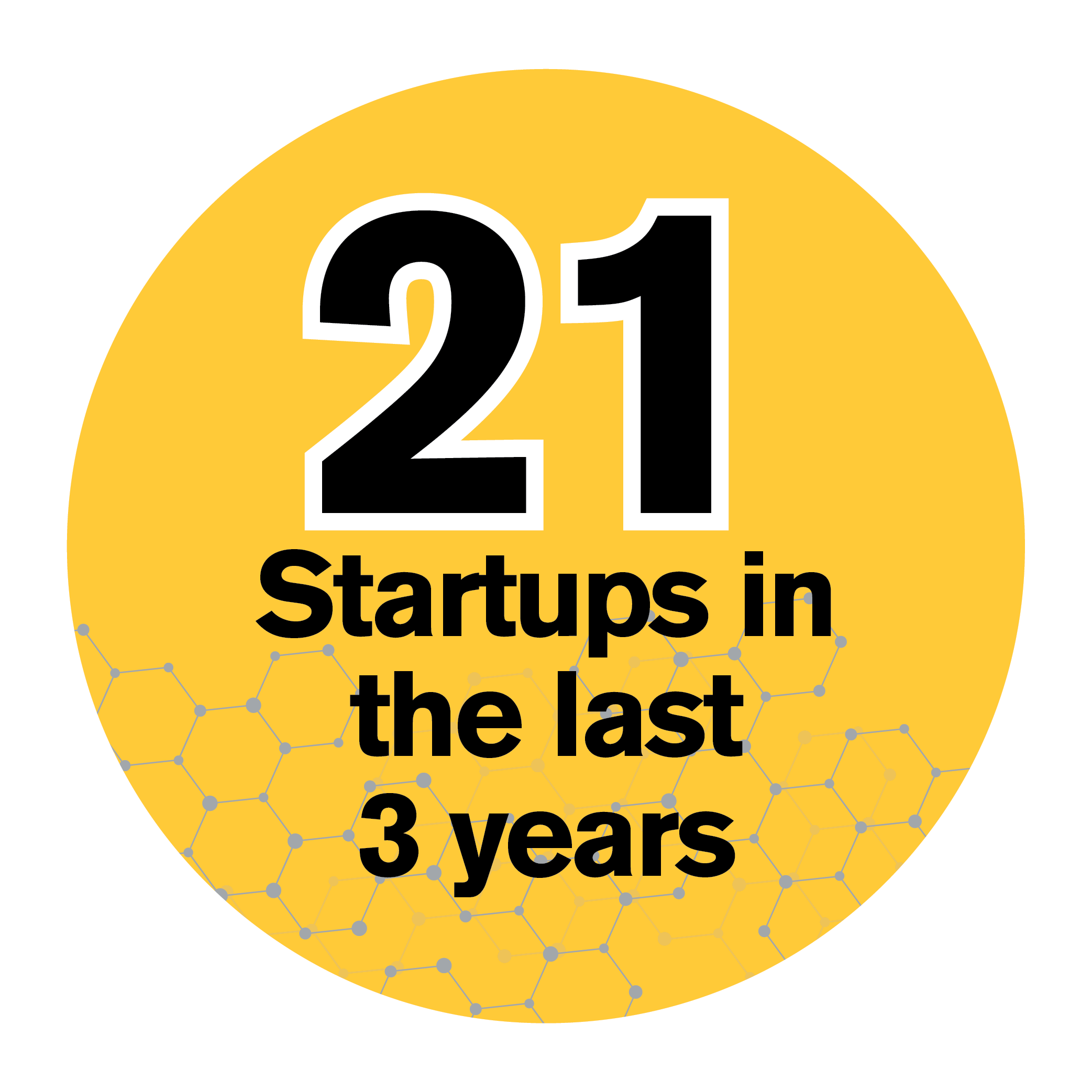 21 Startups in the last 3 years 21 Startups in the last 3 years
