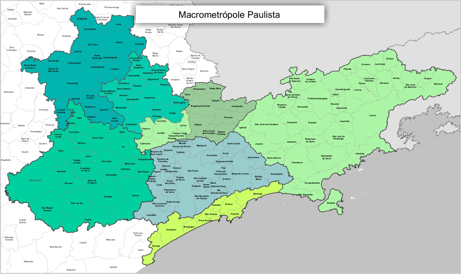 Mapa da Macrometrópole Paulista