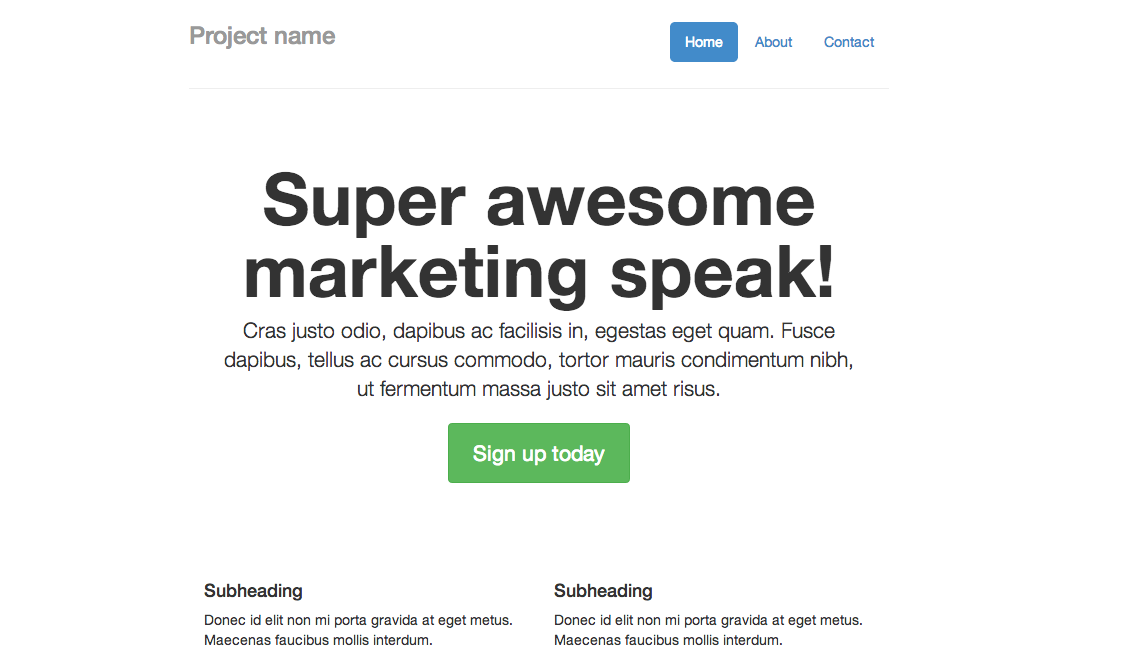 Bootstrap 3 Marketing Narrow Example