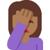 Woman facepalming (medium dark skin tone) 🤦🏾♀️