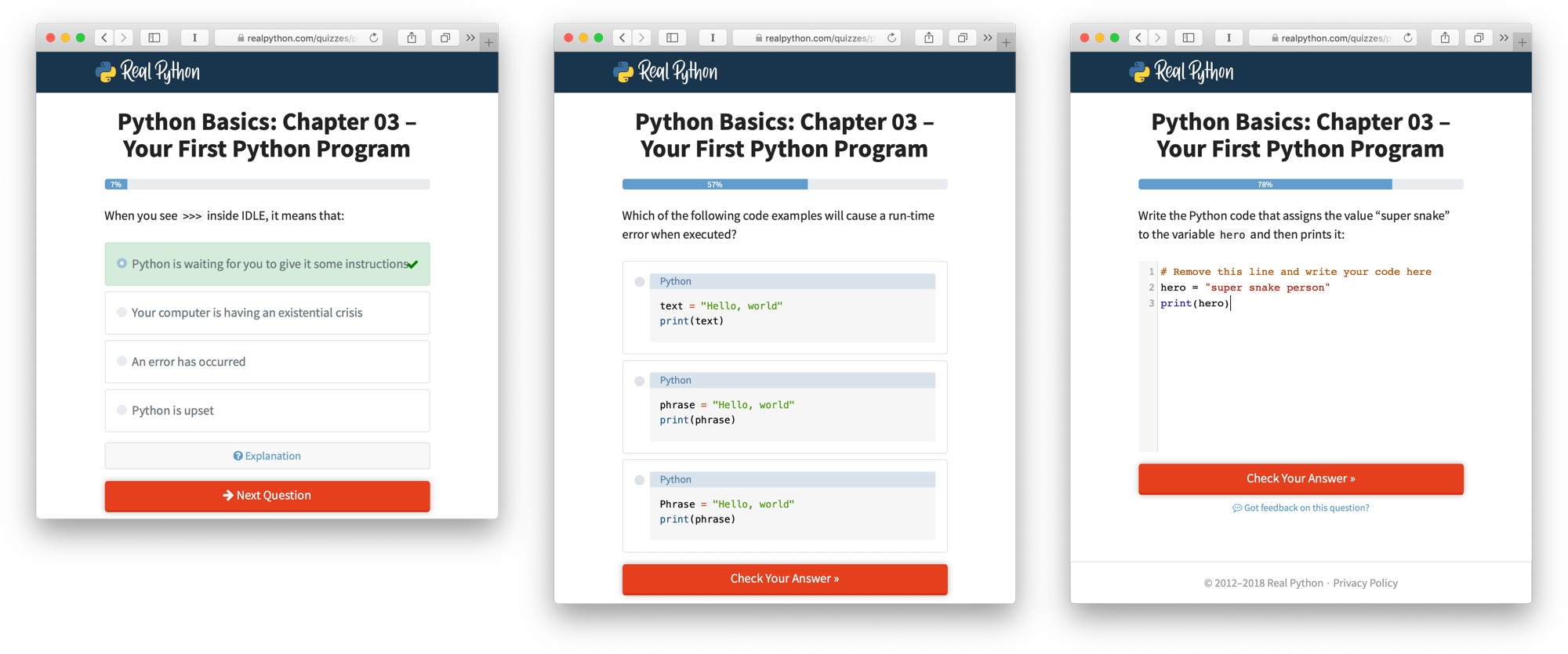 Python Basics Book Quiz