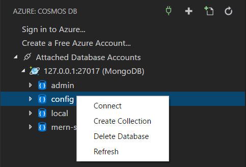attached MongoDB database