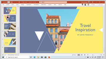PowerPoint template displayed on screen
