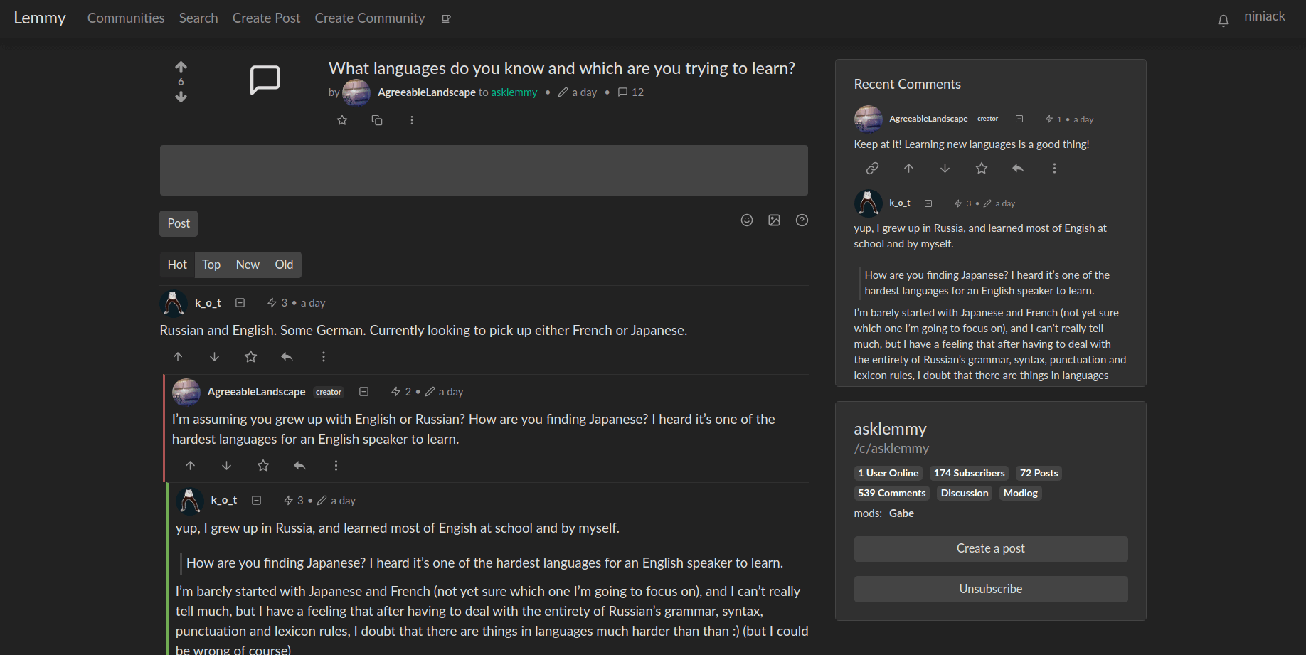 chat screen