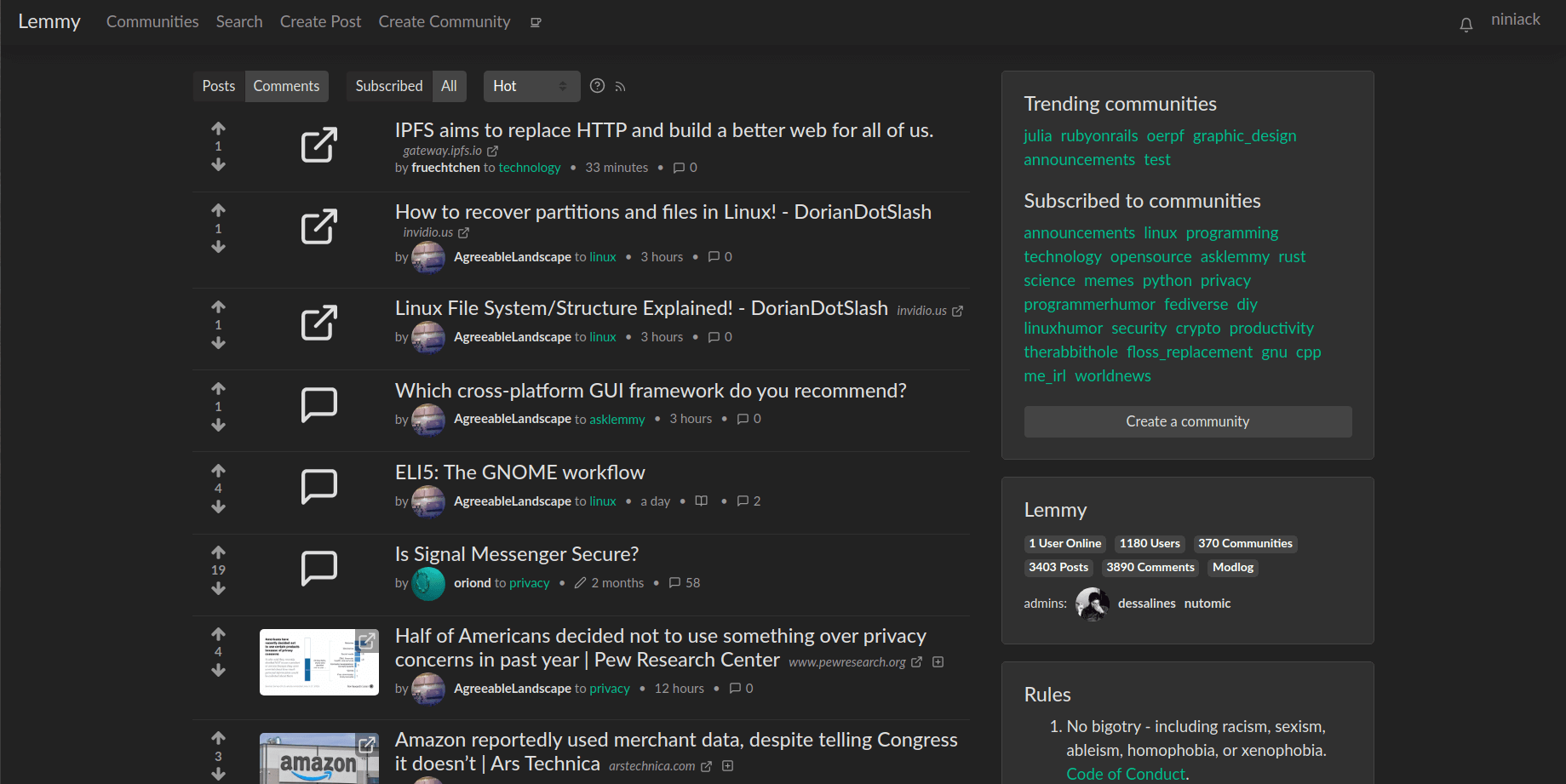 main screen