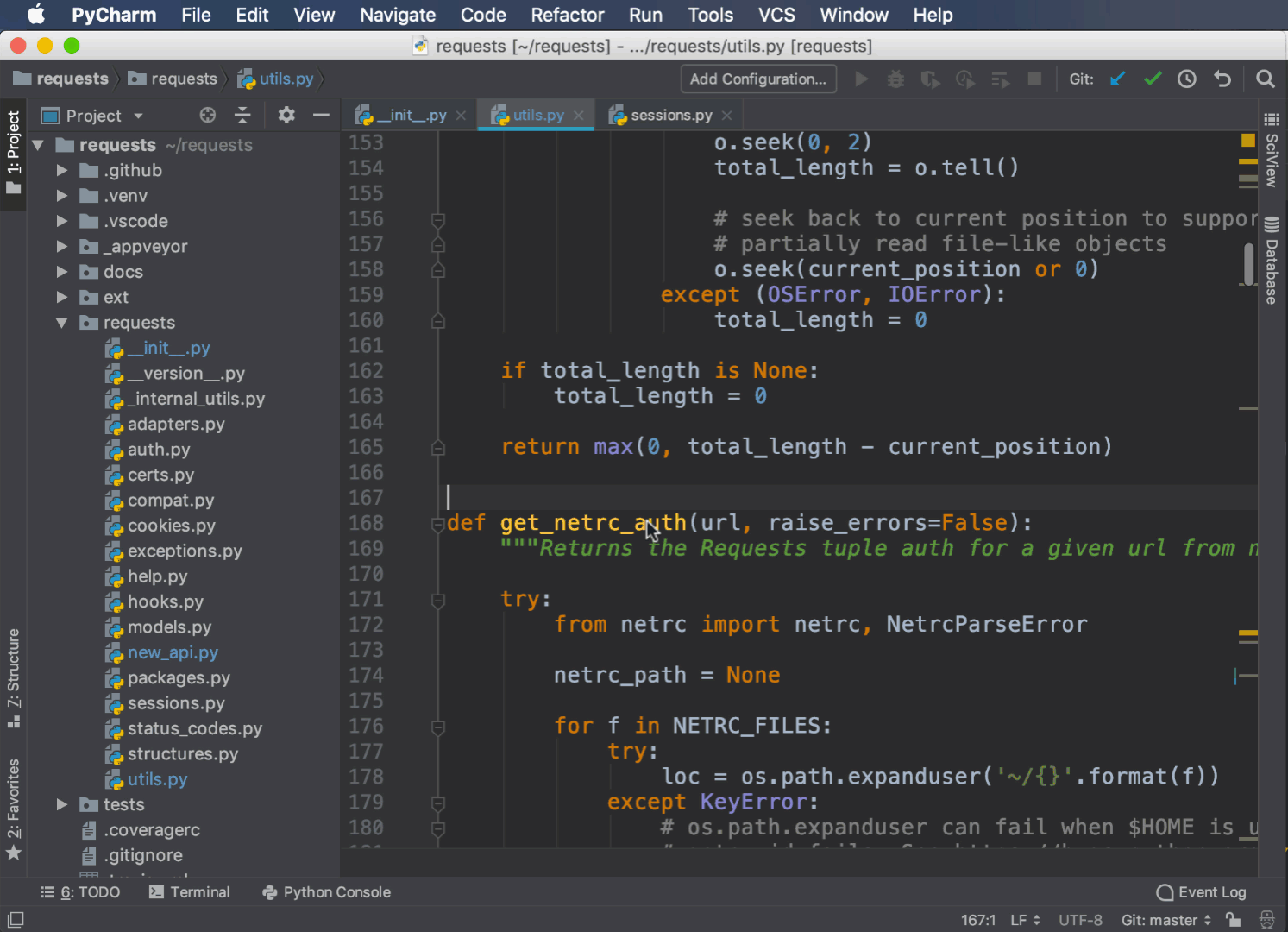 Finding usages in PyCharm