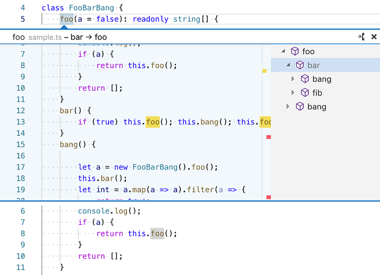 Call Hierarchy view