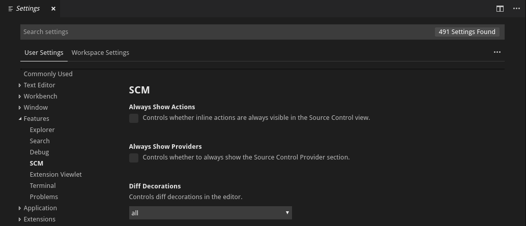 Settings Groups