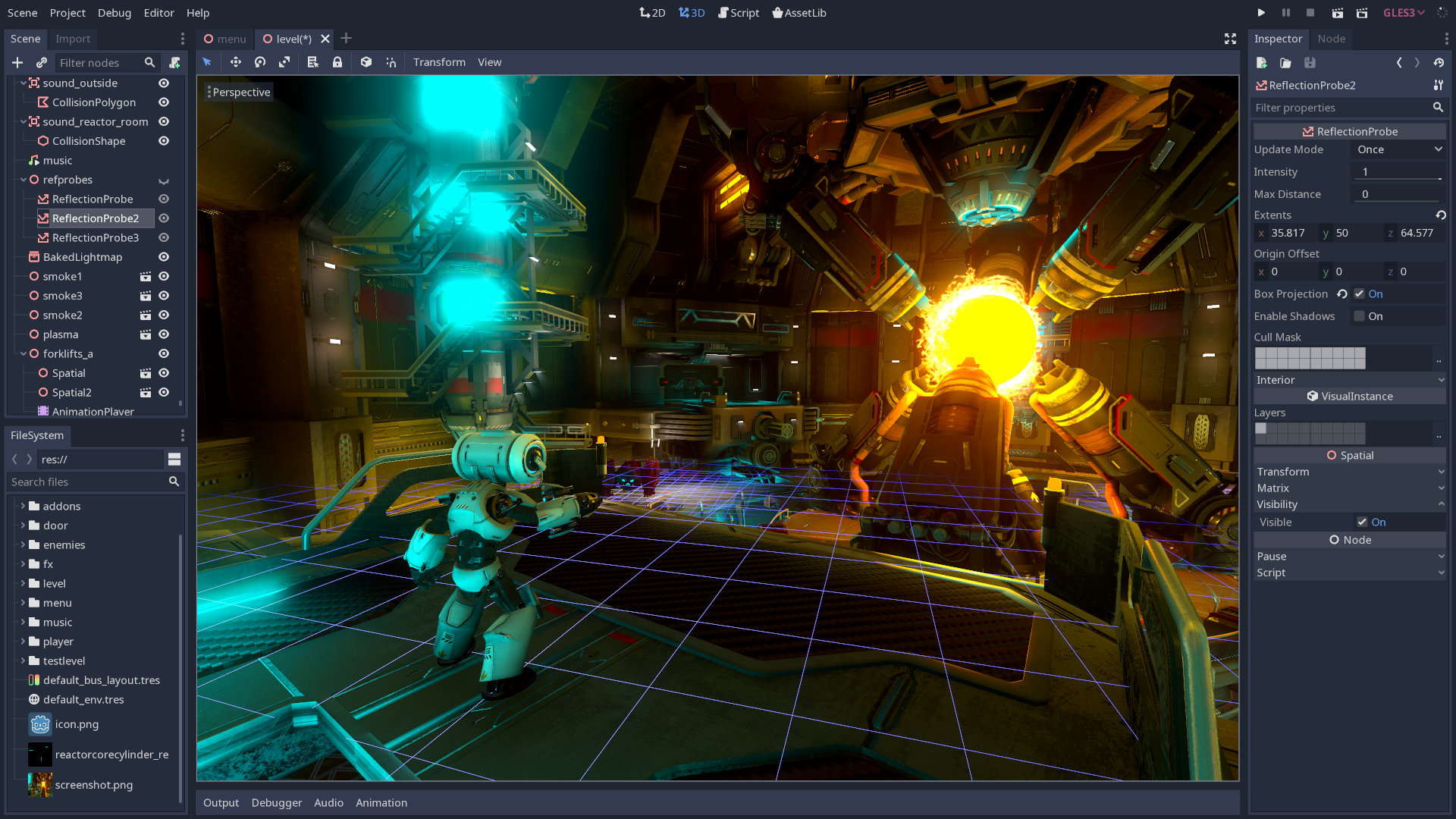 Screenshot of a 3D scene in Godot Engine