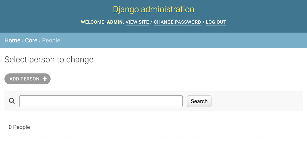 Empty Person Change Listing Screen
