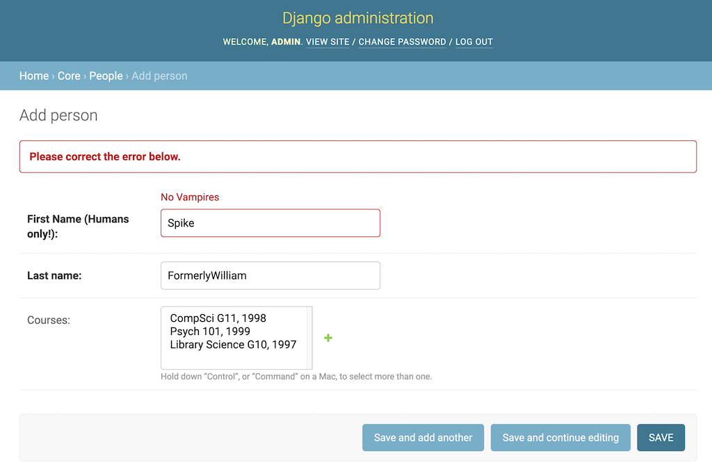 Extra Validation By Modifying the ModelForm