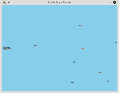Enemies flying by in the tutorial game
