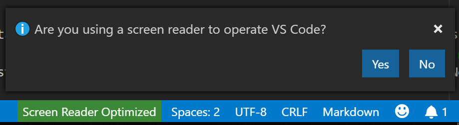 screen reader optimized mode