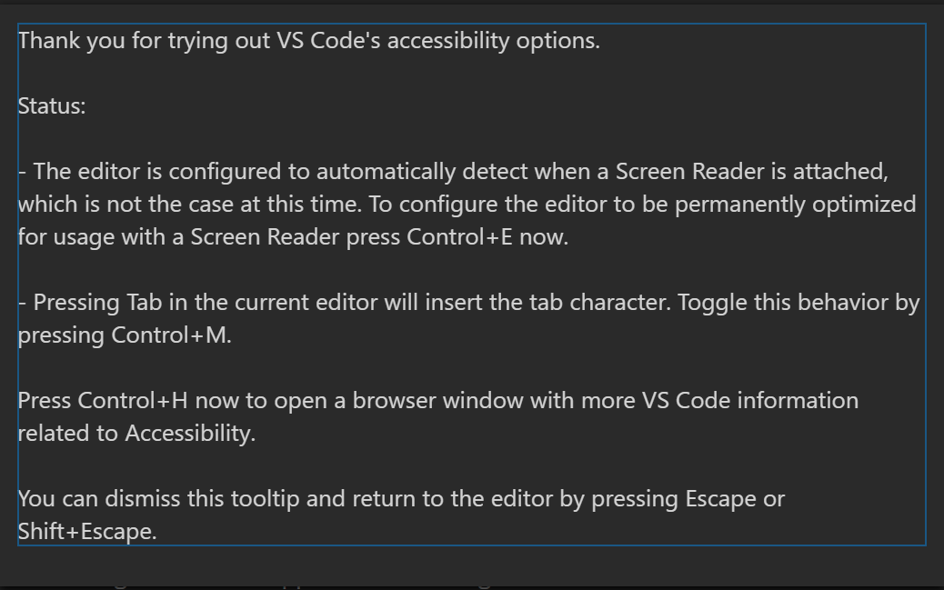 accessibility status