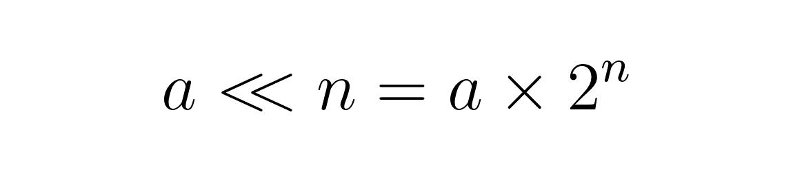 The arithmetic formula for the left shift operator