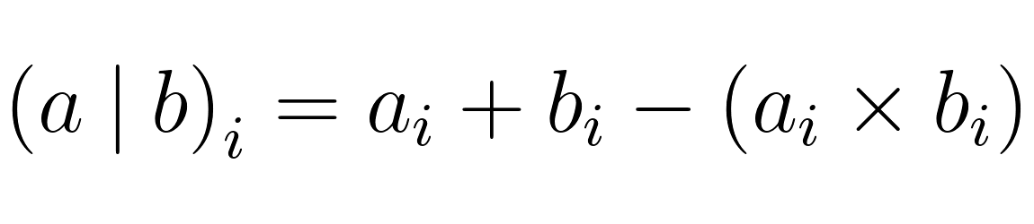 The arithmetic formula for the bitwise OR operator