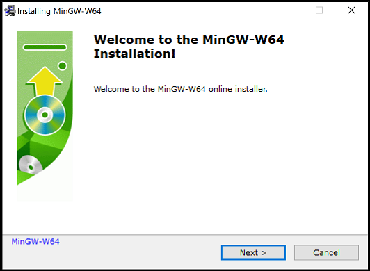 MinGW installation dialog welcome page