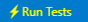 Status bar showing successful test discovery failed