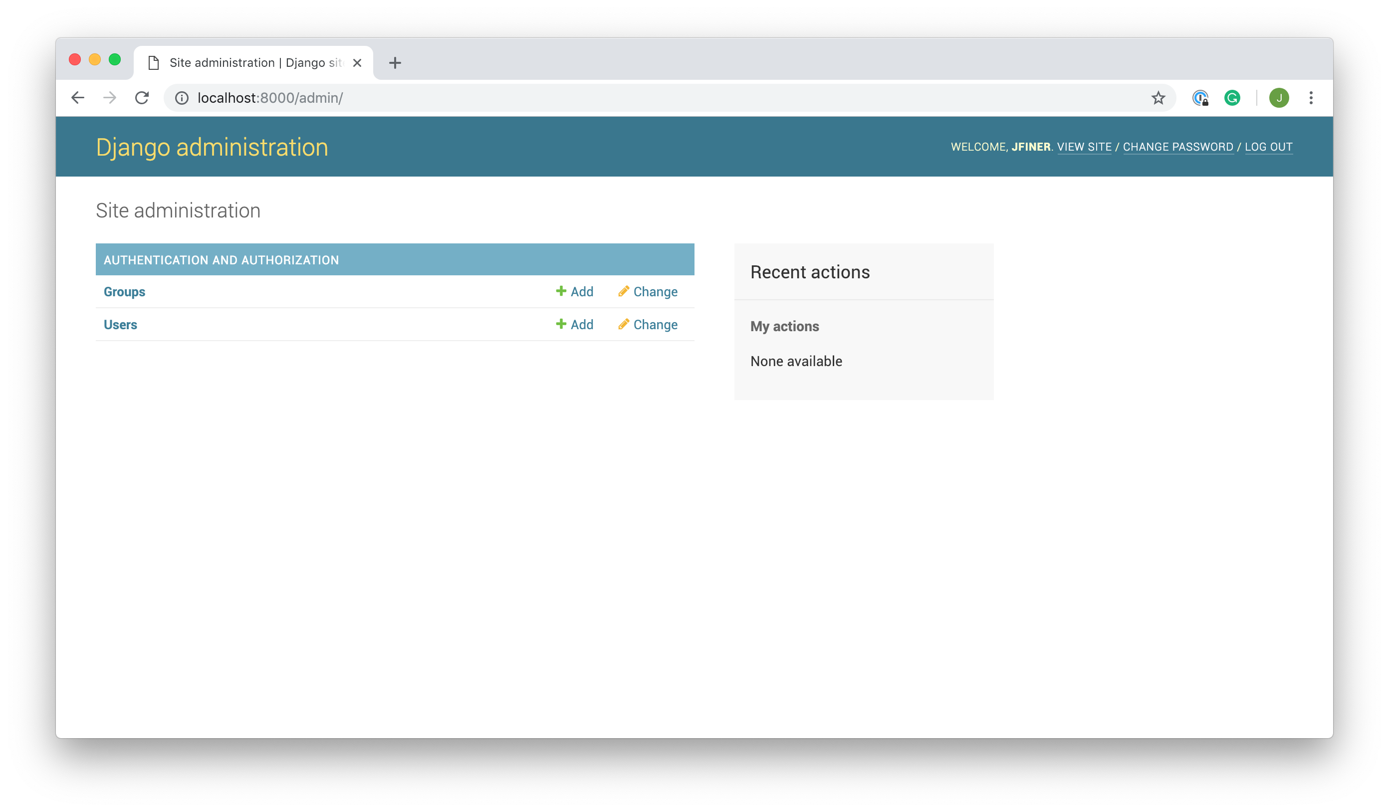 The Default Django Admin
