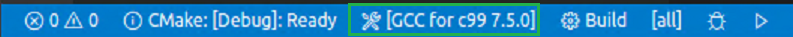 Selected kit in Status bar