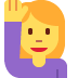 Happy woman raising one hand 🙋♀️