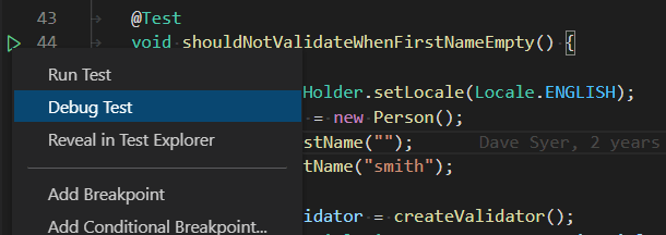 Run/Debug Test Cases