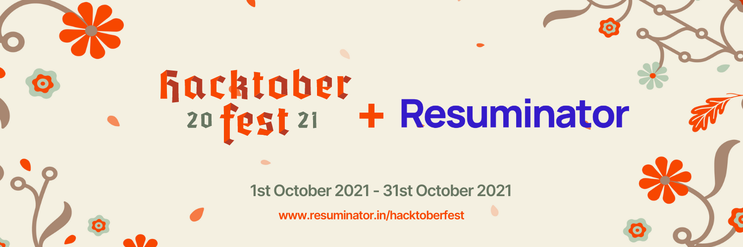 Resuminator Hacktoberfest 2021 Header