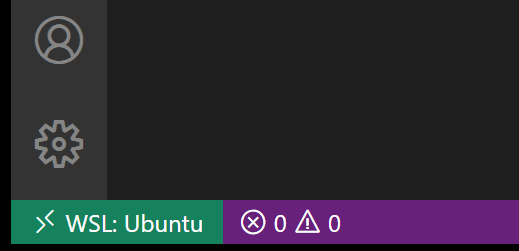 Remote - WSL Status bar