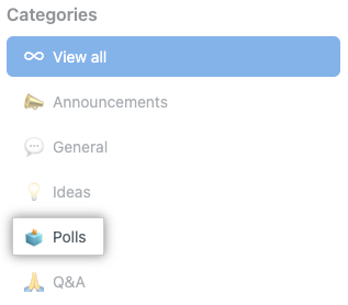 Screenshot showing "Poll" category