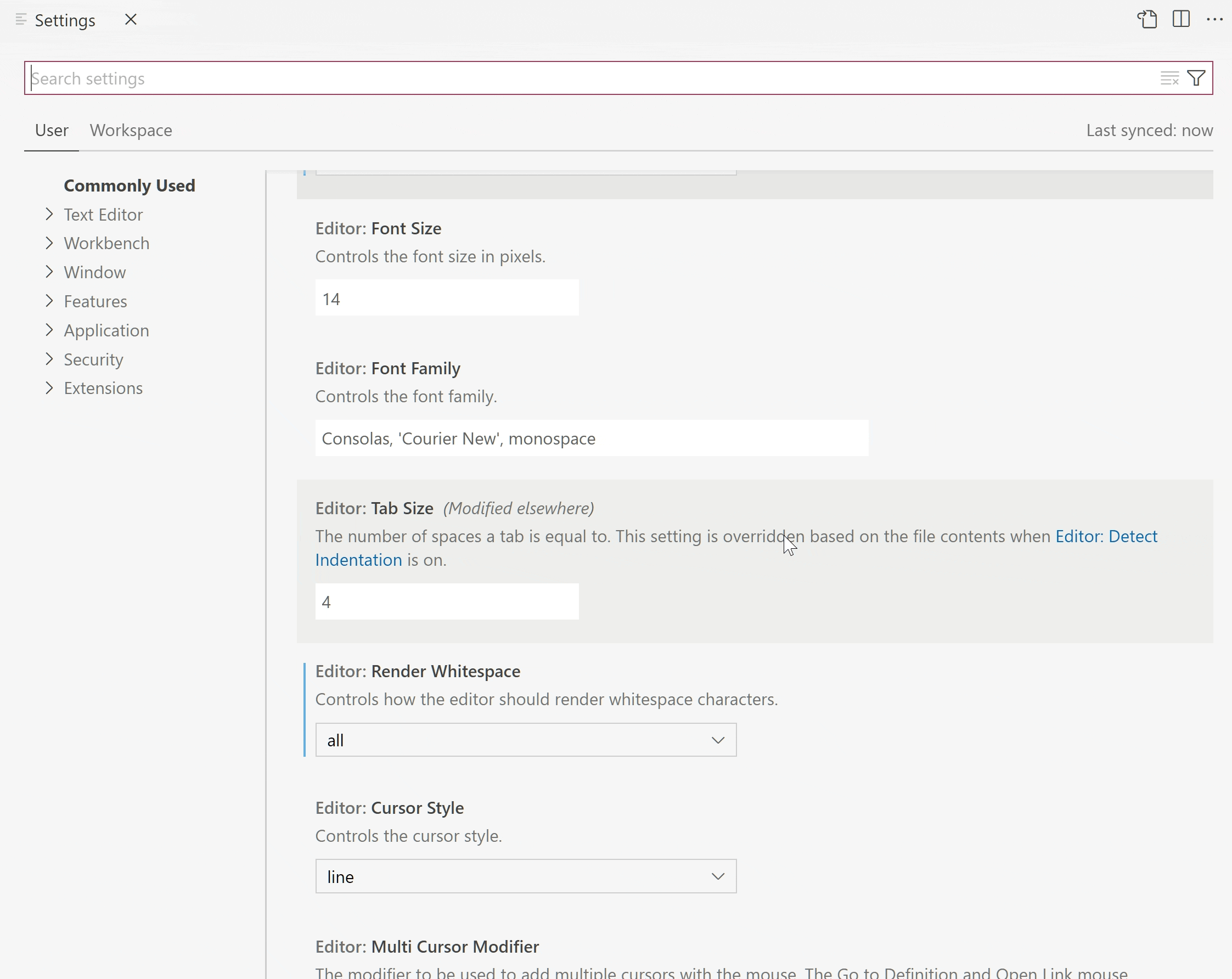 Showing the new Modified elsewhere and default override indicators, along with the custom hover