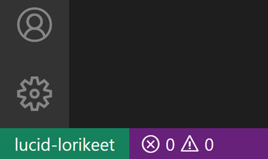 VS Code remote indicator connected to a remote server